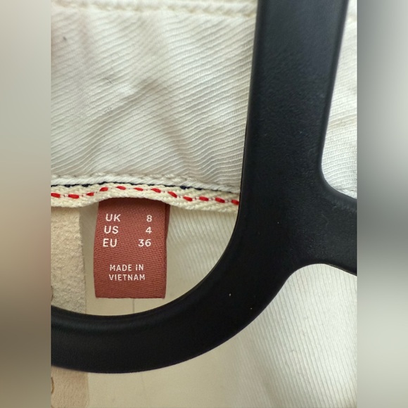 NWT Anthropologie Pilcro White Denim Button Up Sleeveless Dress Size 4 Ruched - Picture 5 of 14